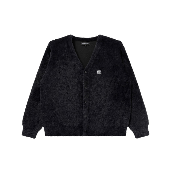 OG LABEL SHAGGY CARDIGAN BLACK