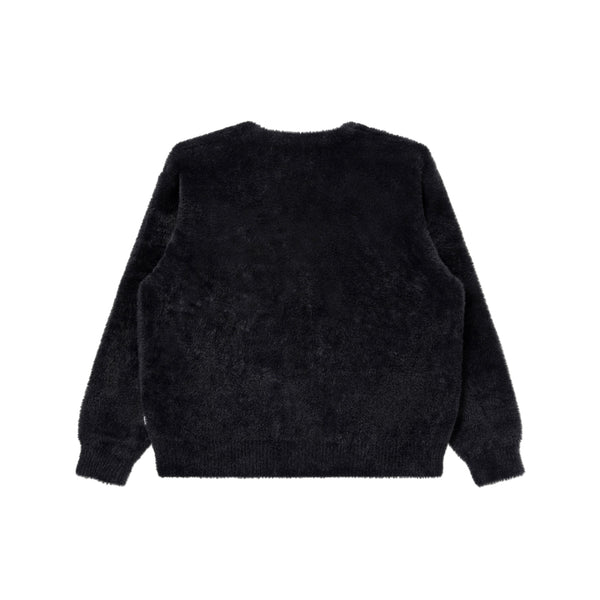 OG LABEL SHAGGY CARDIGAN BLACK