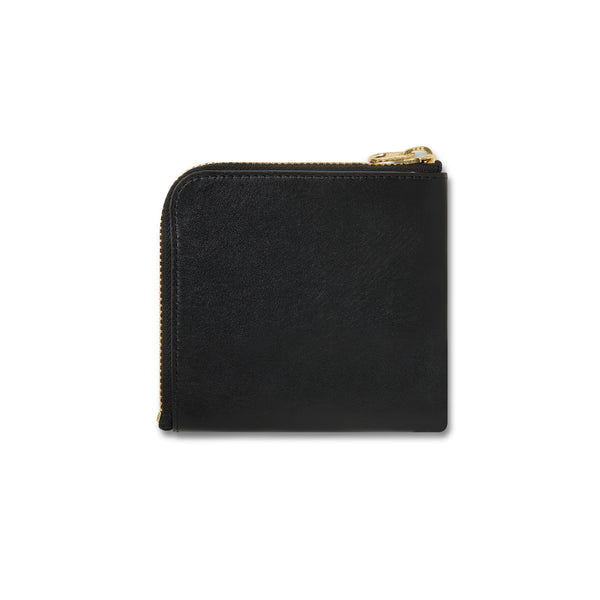 OE Logo Leather Zip Wallet, Black