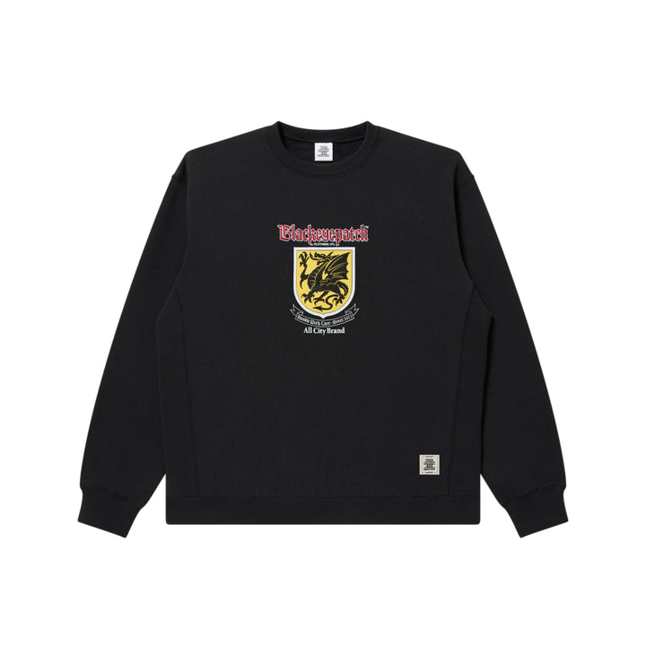 Heraldic Dragon Crew Sweatshirt, Black