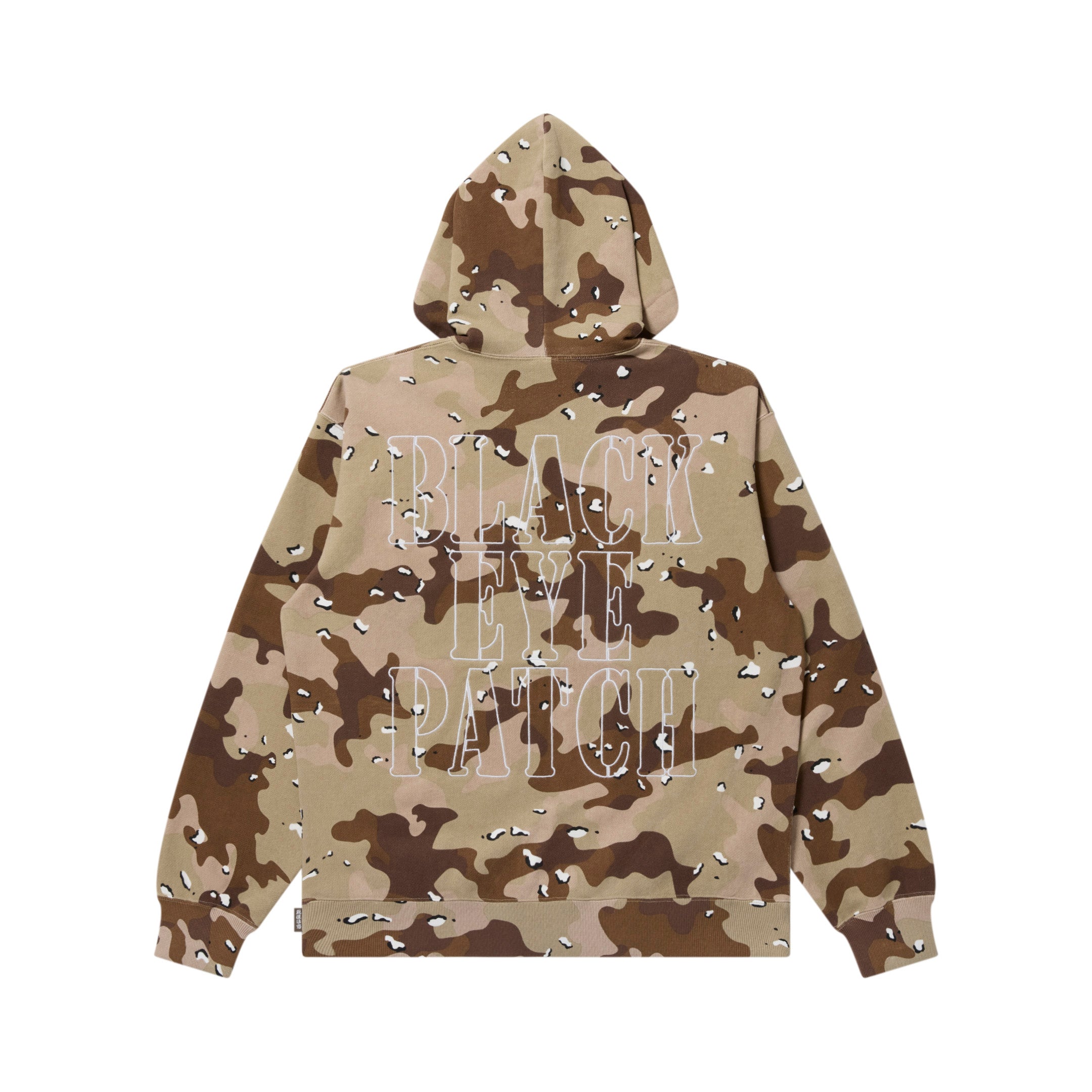 STENCIL LOGO EMBROIDERED ZIP HOODIE DESERT CAMO – BlackEyePatch