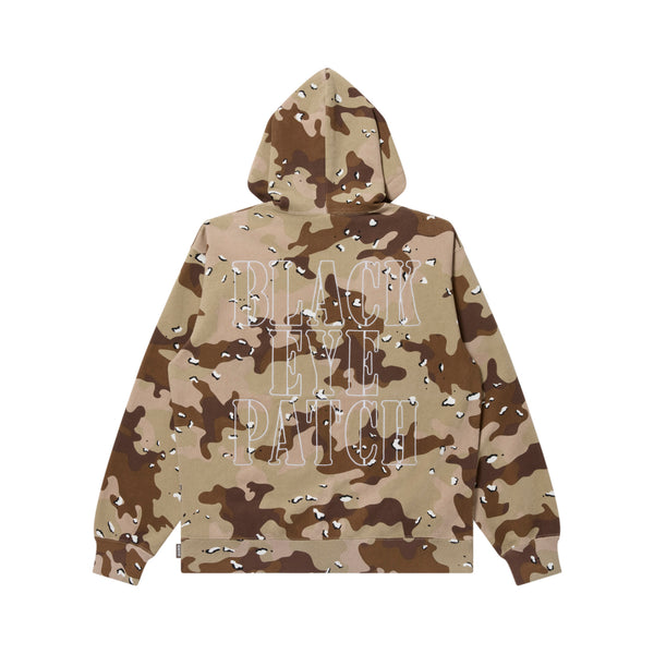 STENCIL LOGO EMBROIDERED ZIP HOODIE DESERT CAMO