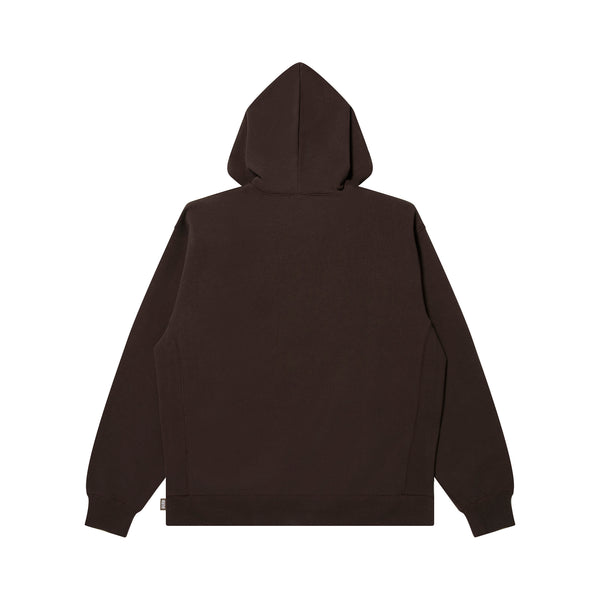 HWC LABEL HOODIE DARK BROWN
