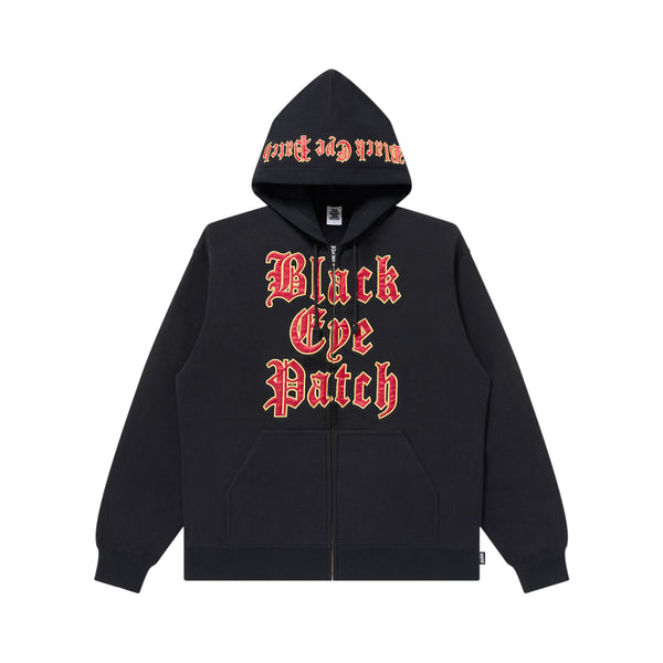 STACKED OE LOGO ZIP HOODIE BLACK