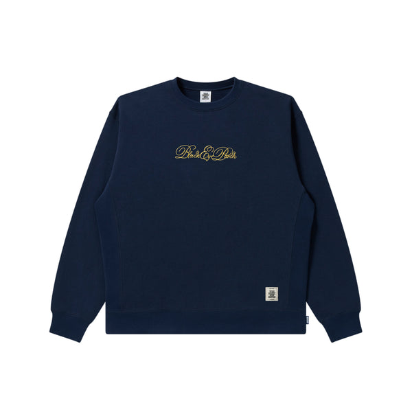 SERPENTINE SCRIPT CREW SWEAT NAVY