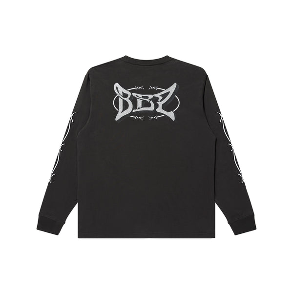 WIRED RIDER LOGO L/S TEE CHARCOAL