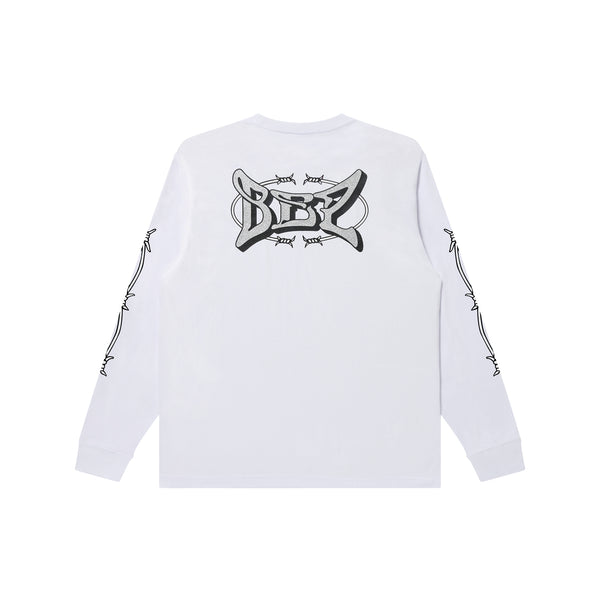 WIRED RIDER LOGO L/S TEE WHITE