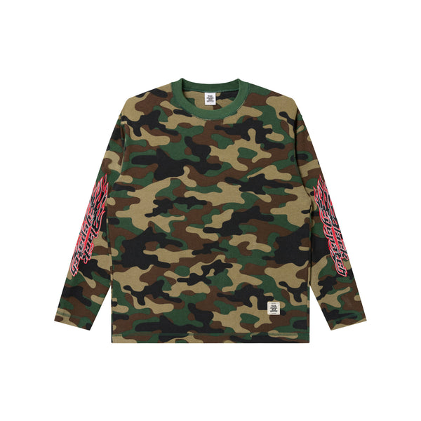 FLAME LOGO THERMAL LONG SLEEVE TEE WOODLAND CAMO