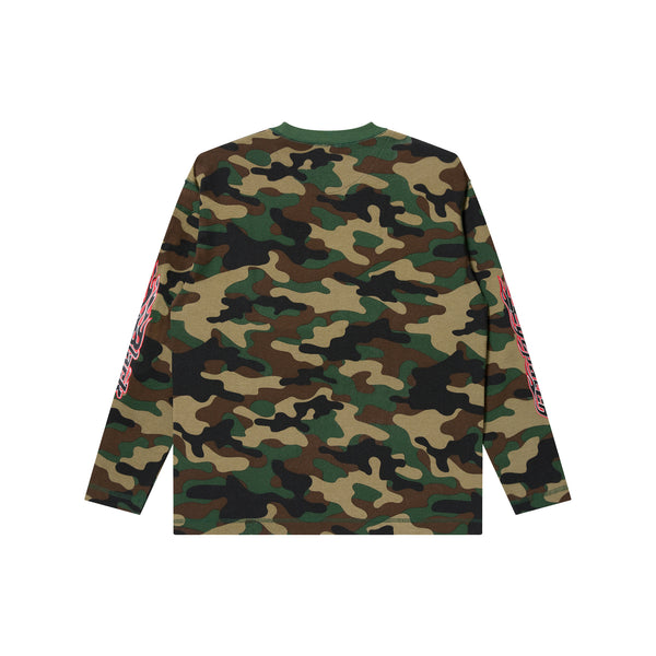 FLAME LOGO THERMAL LONG SLEEVE TEE WOODLAND CAMO