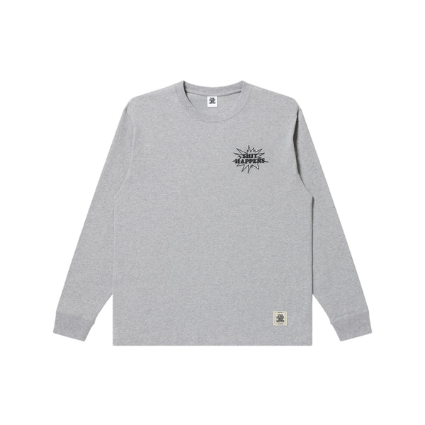 SHIT HAPPENS L/S TEE HEATHER GRAY