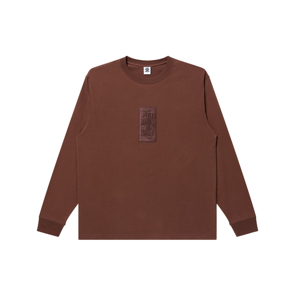 HWC SAME COLOR EMBROIDERED L/S TEE BROWN