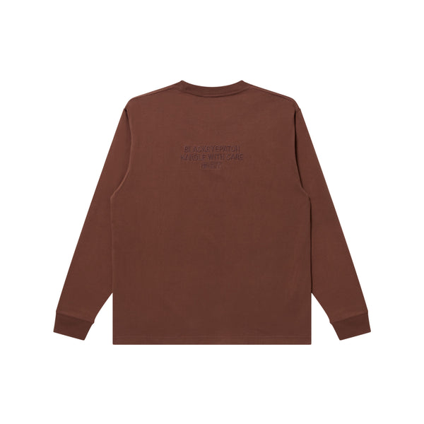 HWC SAME COLOR EMBROIDERED L/S TEE BROWN