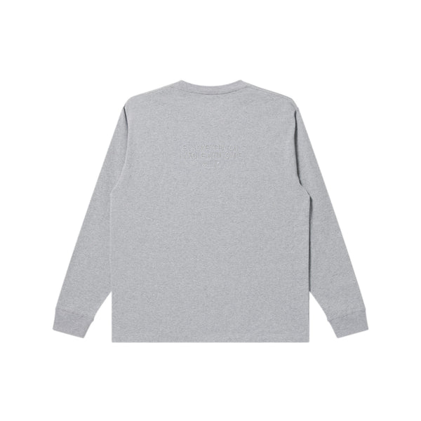 HWC Same Color Embroidered Long Sleeve T-Shirt, Heather Gray