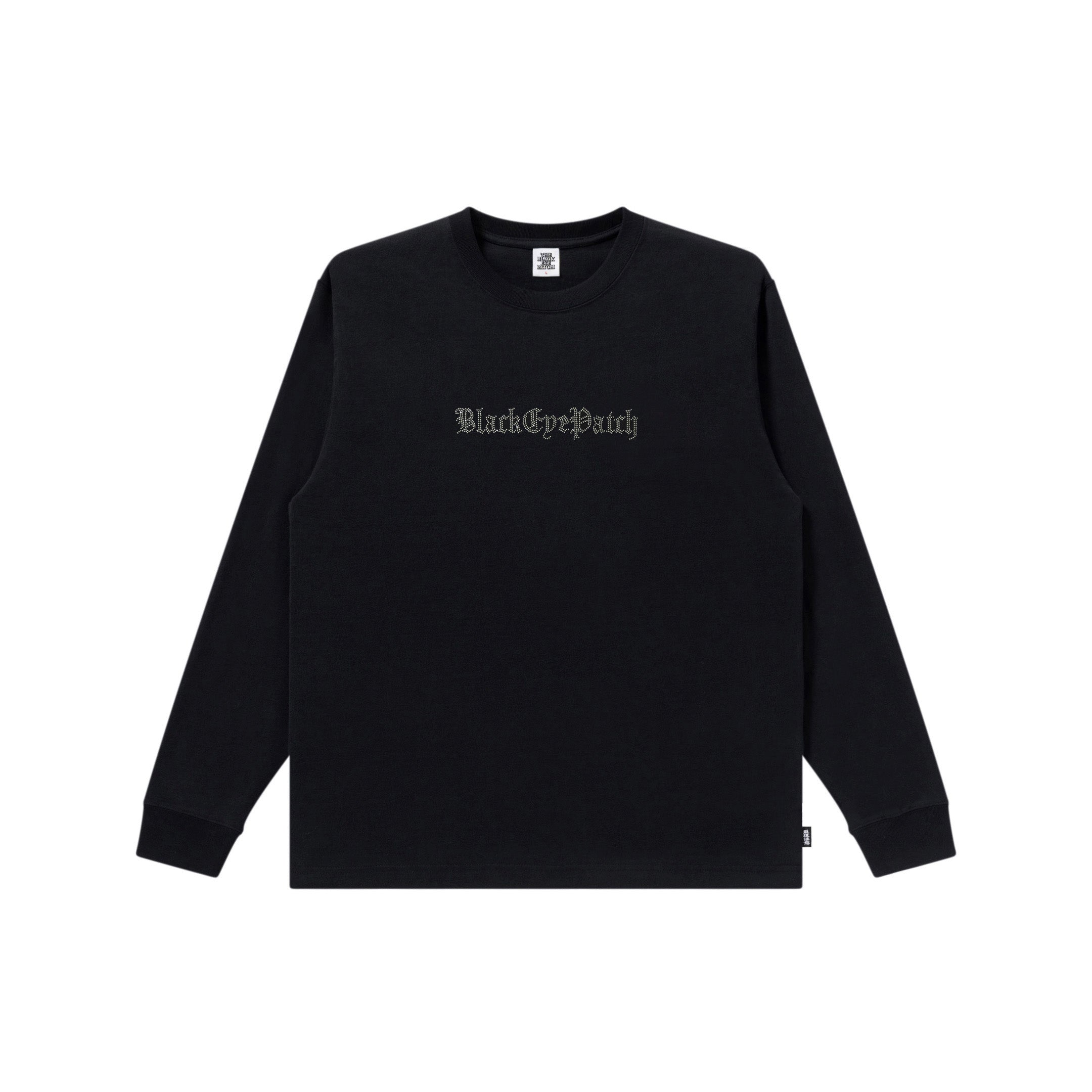 RHINESTONED OE LOGO L/S TEE BLACK – BlackEyePatch