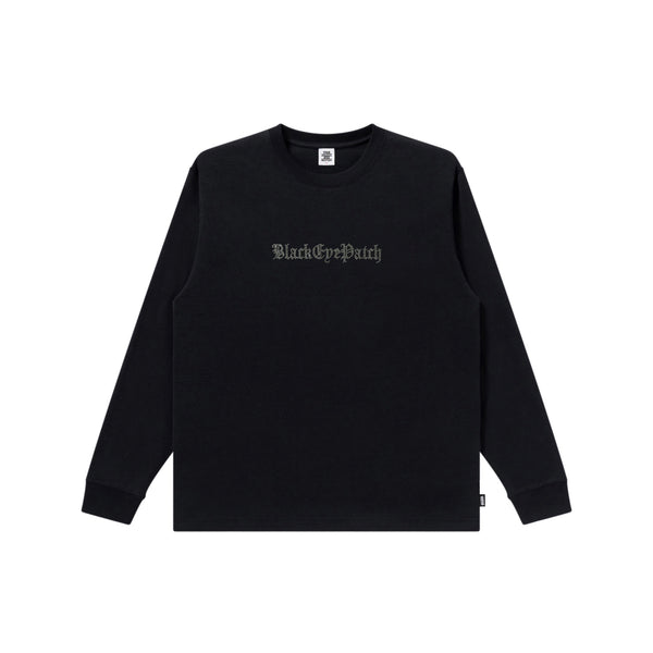 RHINESTONED OE LOGO L/S TEE BLACK