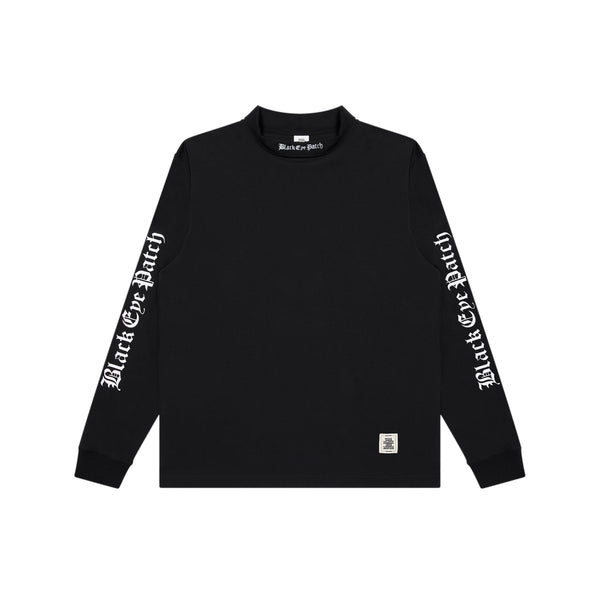 OE LOGO MOCK NECK L/S TEE BLACK