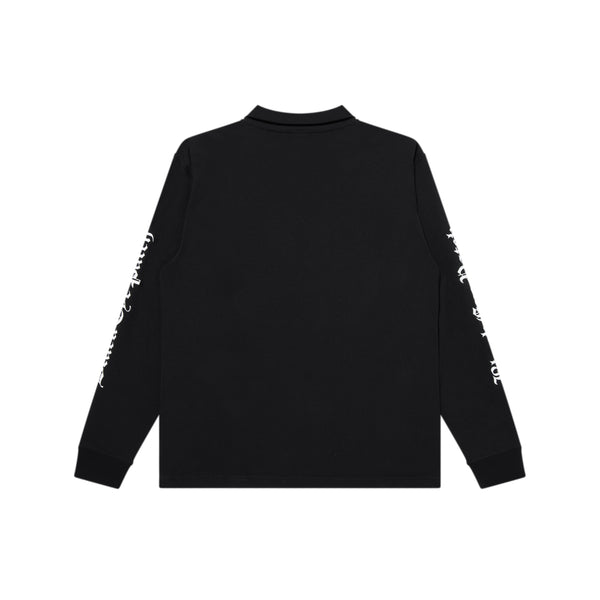 OE LOGO MOCK NECK L/S TEE BLACK