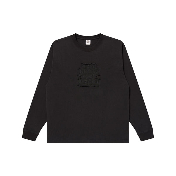 Washed OG Label Patched Long Sleeve T-Shirt, Black