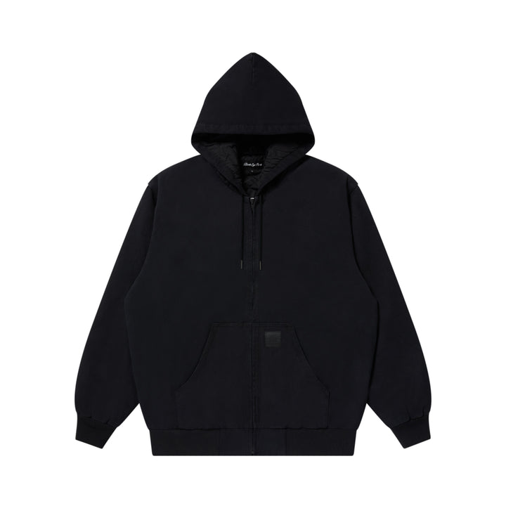 Washed Hooded Duck Jacket, Black