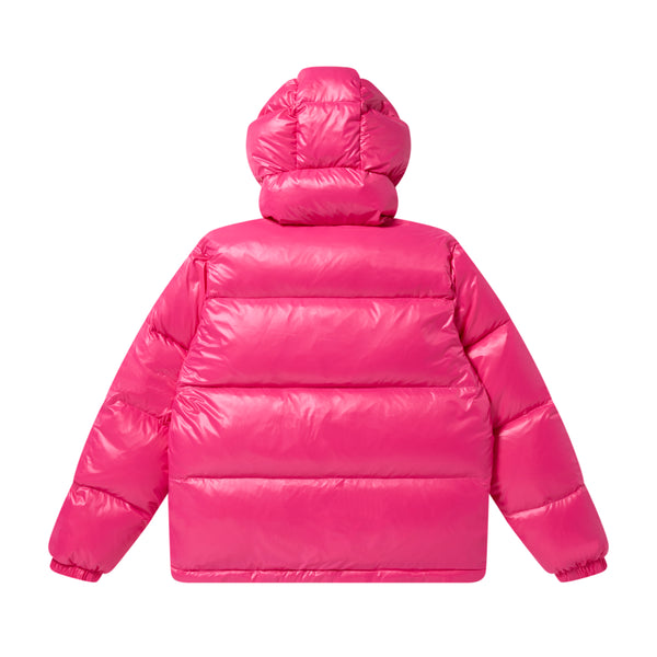 STENCIL LOGO HOODED DOWN JACKET PINK