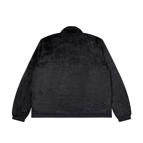 OE LOGO FAUX FUR COACH JACKET BLACK