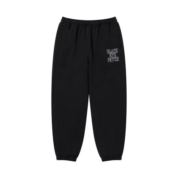 Stencil Logo Embroidered Sweat Pants, Black