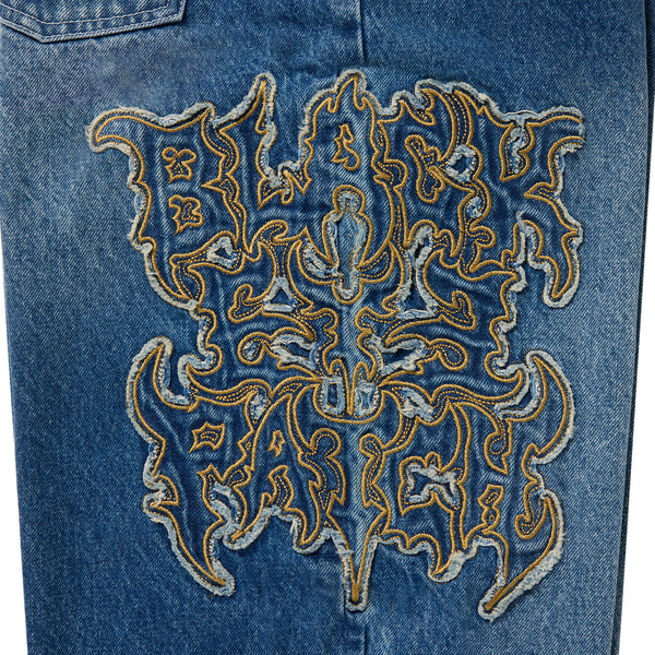 Metal Logo Extra Baggy Jeans, Indigo