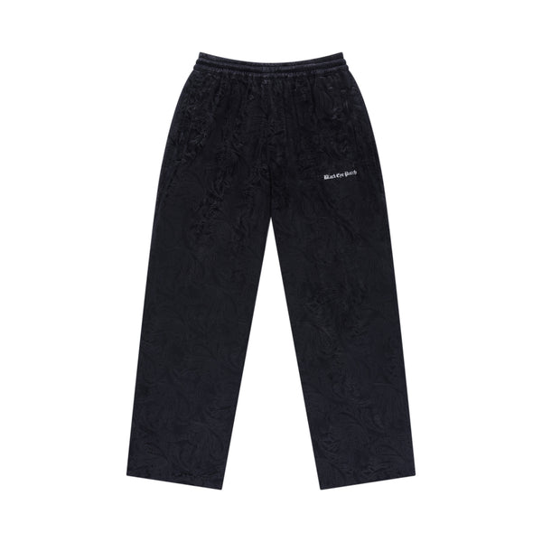 PAISLEY EMBOSSED TRACK PANTS BLACK