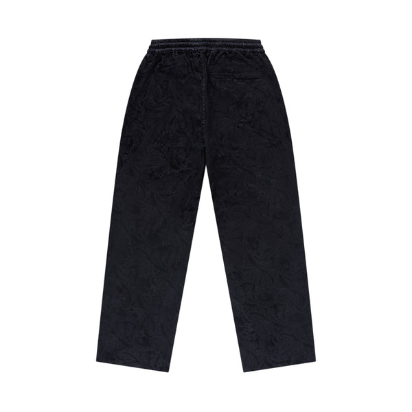 PAISLEY EMBOSSED TRACK PANTS BLACK