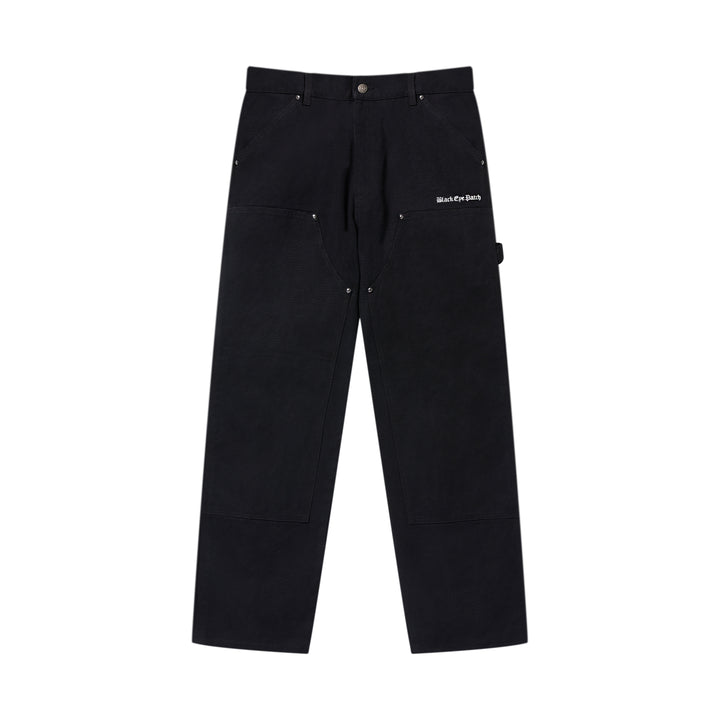 OE LOGO DOUBLE KNEE DUCK PANTS BLACK