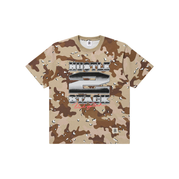 HUSTLE 2 STACK TEE DESERT CAMO