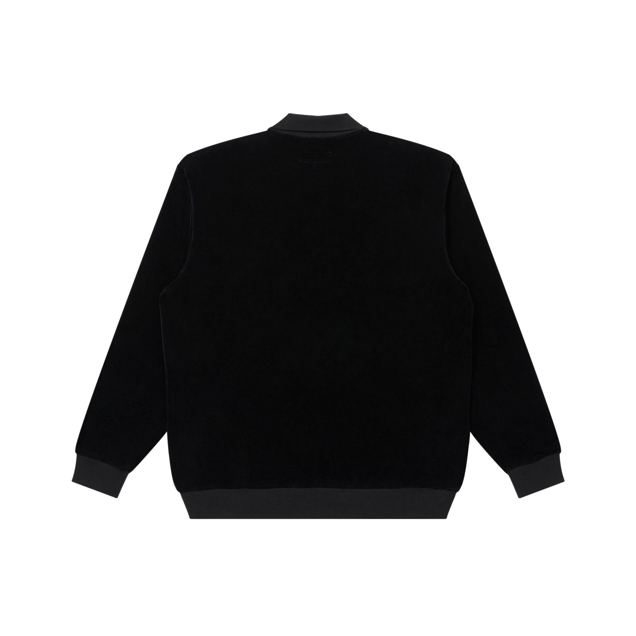 OE LOGO HALF ZIP VELOUR SHIRT BLACK – BlackEyePatch