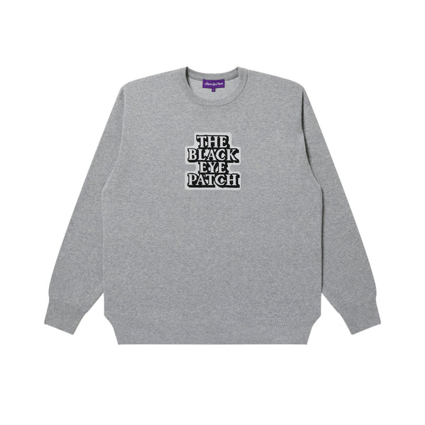 OG LABEL KNIT SWEATER GRAY