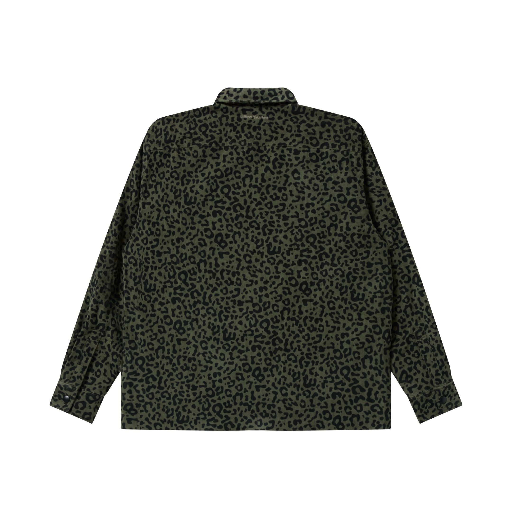 LEOPARD PATTERNED QUILTED SHIRT JACKET SAGE – BlackEyePatch