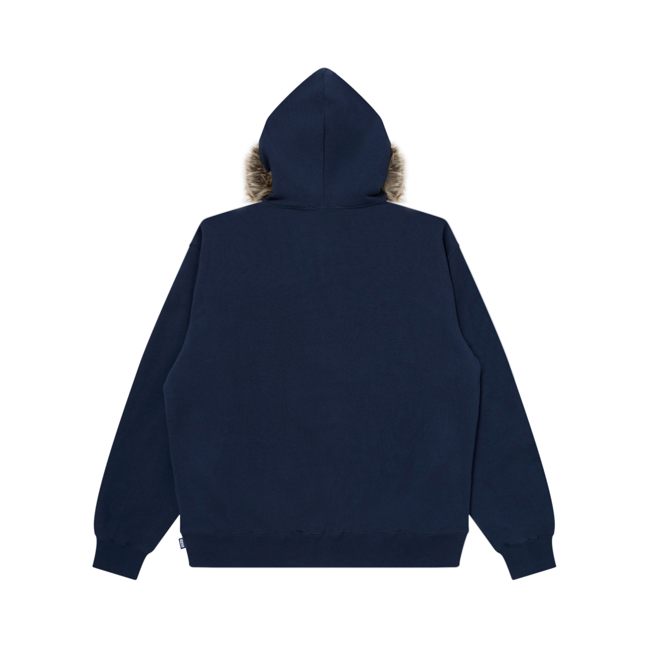 ふく FAUX FUR HOODED HWC ZIP HOODIE NAVY – BlackEyePatch