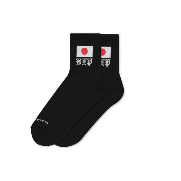 JAPAN FLAG SHORT SOCKS BLACK