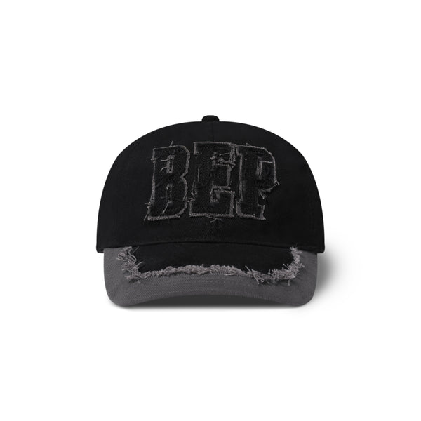 FABRIC INITIALS PATCHED CAP BLACK