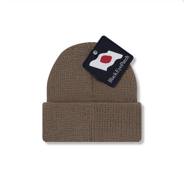 JAPAN FLAG PATCH TAGGED BEANIE BROWN