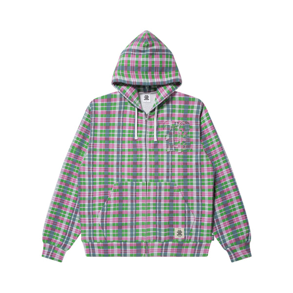 BIG B CHECKED ZIP HOODIE PINK