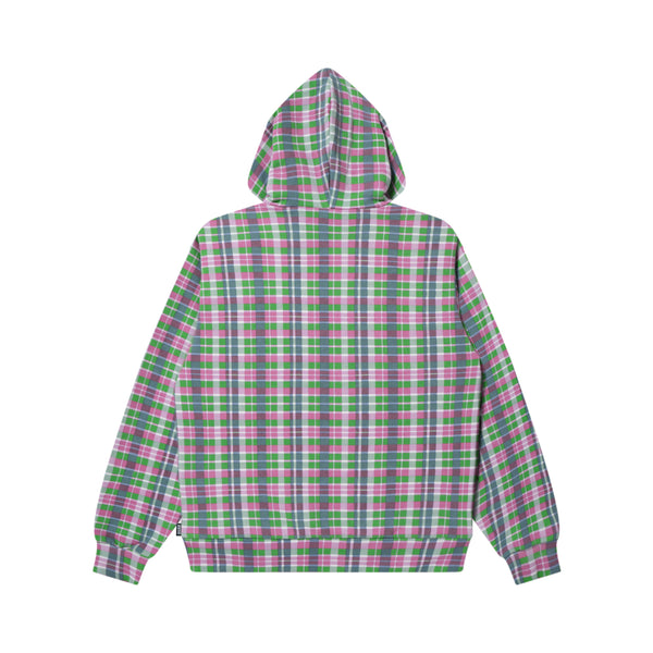 BIG B CHECKED ZIP HOODIE PINK