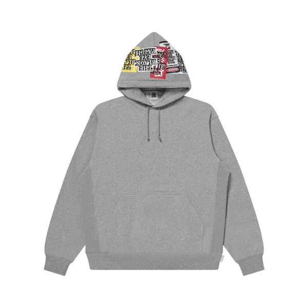 ASSORTED LABELS EMBROIDERED HOODIE HEATHER GRAY