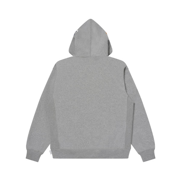 ASSORTED LABELS EMBROIDERED HOODIE HEATHER GRAY
