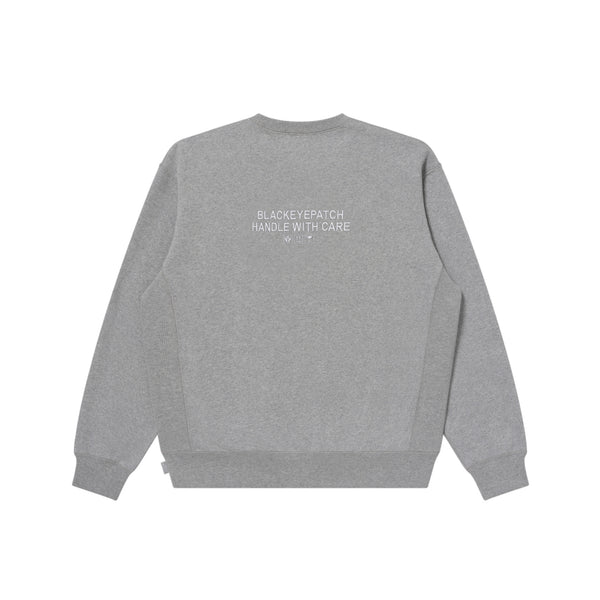 HWC GESTURE LABEL CREW SWEAT HEATHER GRAY