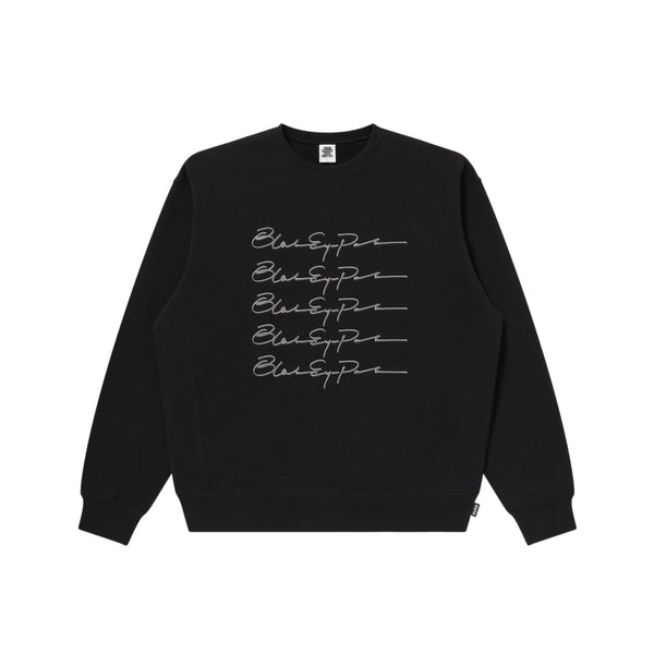 MULTI AUTOGRAPH LOGO CREW SWEAT BLACK