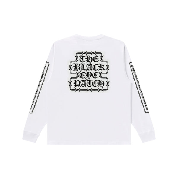 BARBED WIRE OG L/S TEE WHITE