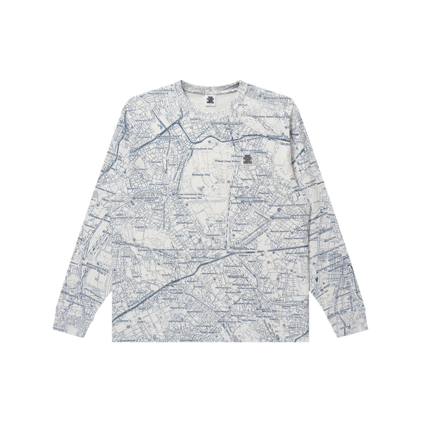 TOKYO METROPOLIS MAP HEAVYWEIGHT L/S TEE WHITE