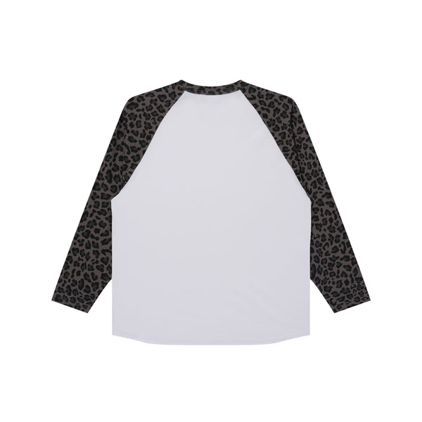 CONDOR RAGLAN L/S TEE WHITE/LEOPARD