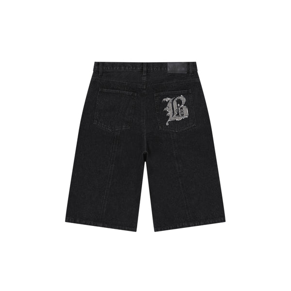 BIG B BAGGY DENIM SHORTS BLACK