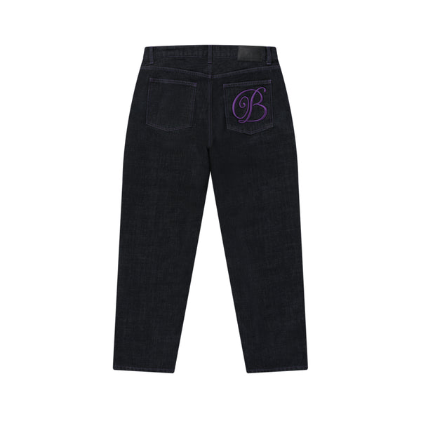 B EMBLEM DENIM PANTS DARK INDIGO