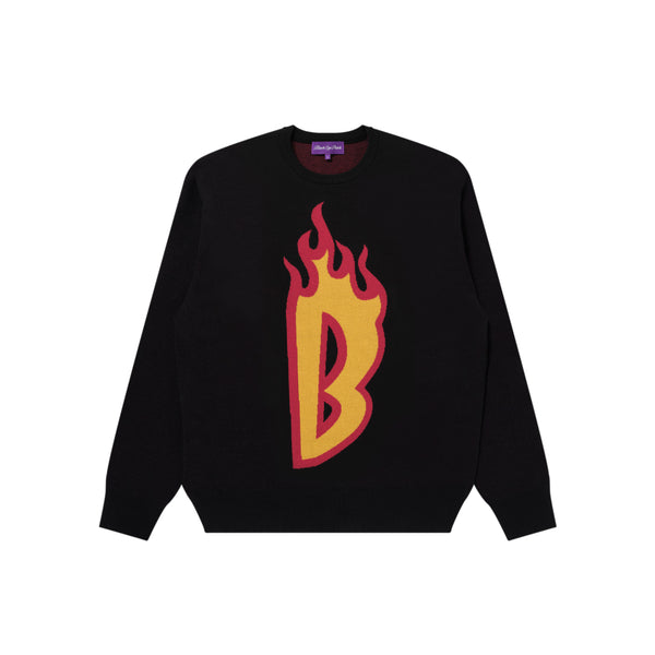 FLAMING B LOGO KNIT SWEATER BLACK